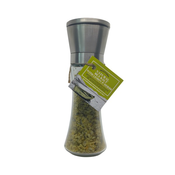 Φυσικό Θαλασσινό Αλάτι με Λεμόνι & Βότανα – Μύλος Inox