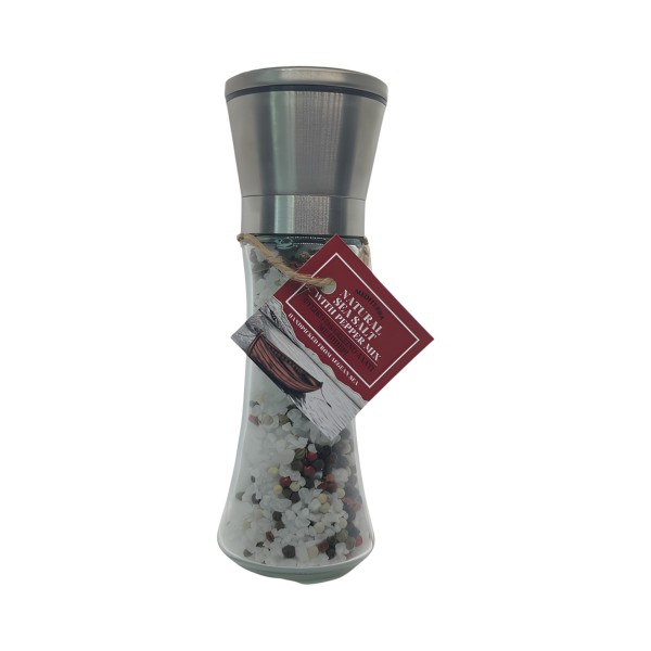 Φυσικό Θαλασσινό Αλάτι με Μείγμα Πιπεριών – Μύλος Inox