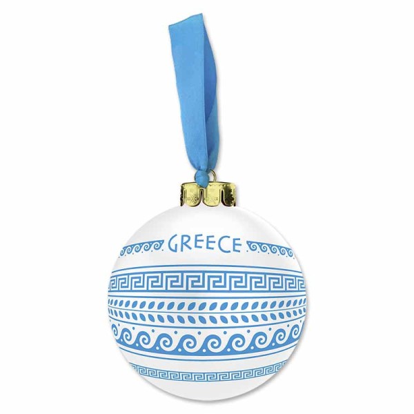 Κεραμική Χριστουγεννιάτικη Μπάλα Μοτίβο Μαιάνδρου