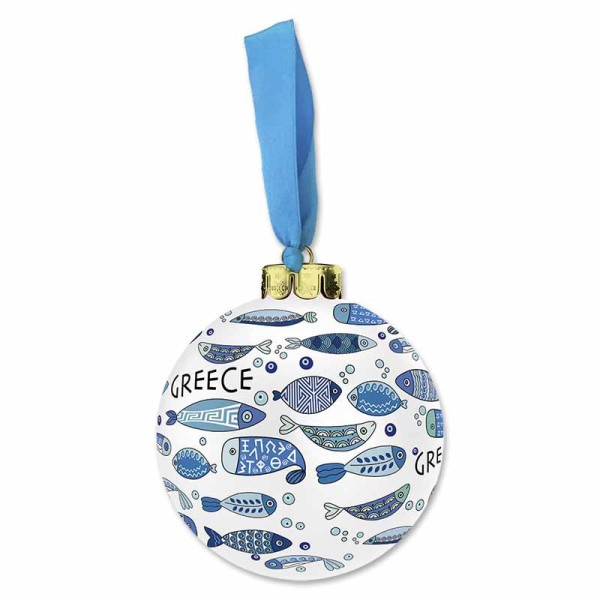 Κεραμική Χριστουγεννιάτικη Μπάλα Ψάρια