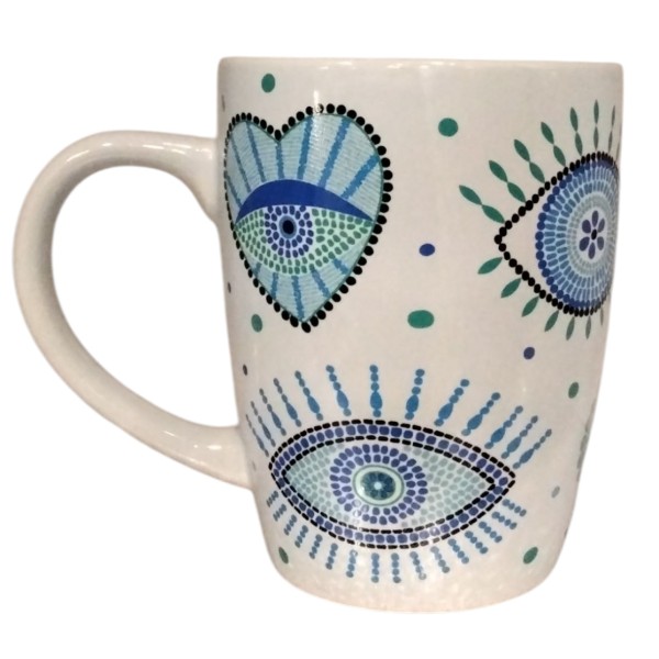 Κούπα Κεραμική - Μοτίβο Μάτι & Καρδιά