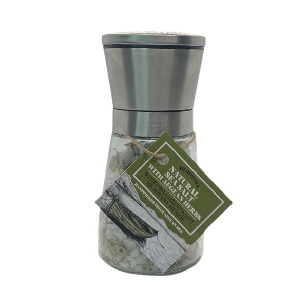 Φυσικό Θαλασσινό Αλάτι με Αιγαιοπελαγίτικα Βότανα – Μύλος Inox