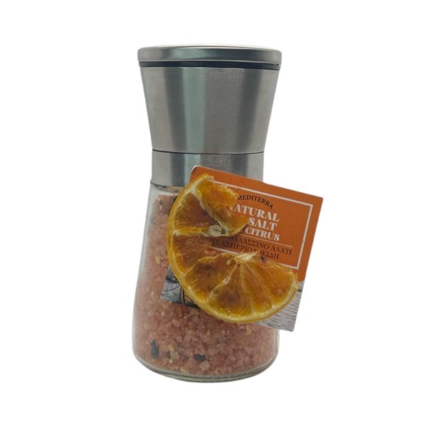 Φυσικό Θαλασσινό Αλάτι με Εσπεριδοειδή – Μύλος Inox