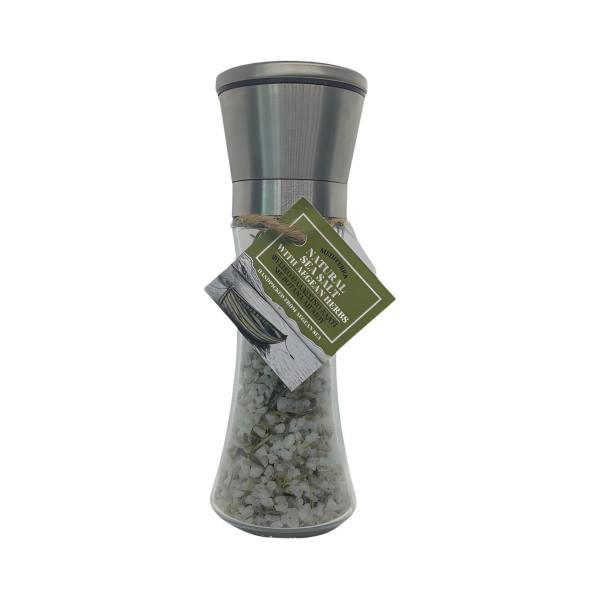 Φυσικό Θαλασσινό Αλάτι με Αιγαιοπελαγίτικα Βότανα – Μύλος Inox